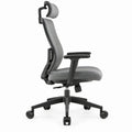 Ergonomiczny fotel obrotowy z regulowanym zagłówkiem, szary/czarny, 66 x 66 x 118–128 cm
