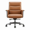 Brązowy fotel obrotowy z tapicerką PU 65 x 65 x 112–122 cm