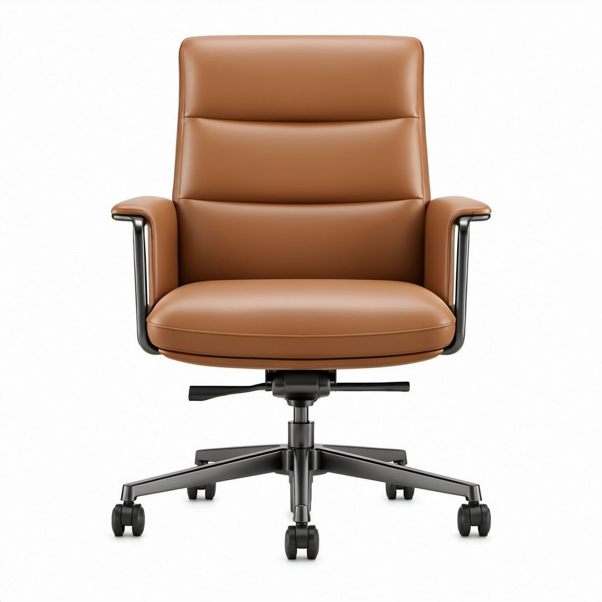 Brązowy fotel obrotowy z tapicerką PU 65 x 65 x 112–122 cm